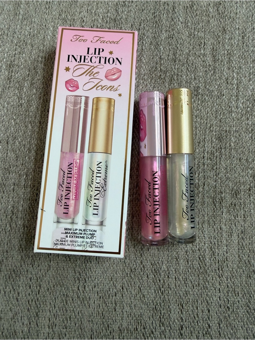 Too Faced Lip Injection Duo - Pink & Clear Plumping Glosses
